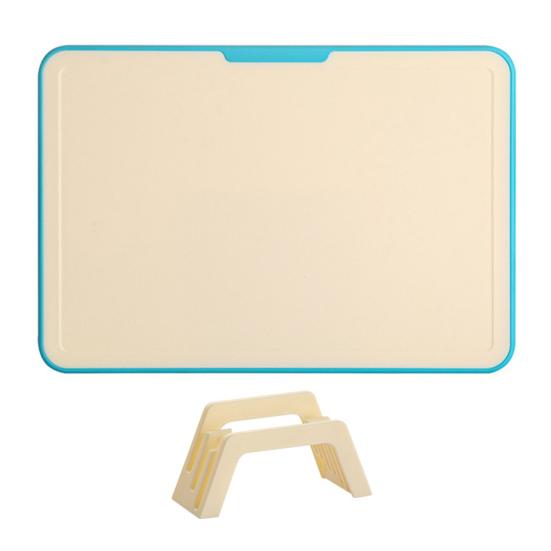Plastic Cutting Board Set with Stand PP Chopping Boards for Meat Fruit Veggies Non-Slip Dishwasher Safe Space-Saving Kitchen Organizer