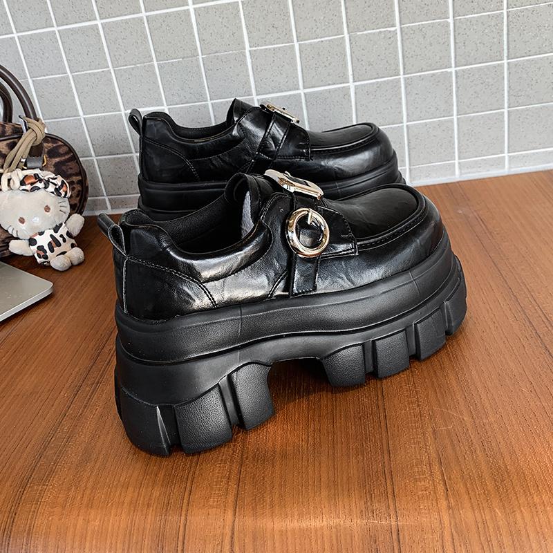 Fashion 8CM Microfiber Leather Boots Autumn Female Breathable Women Boots Casual Spring Pumps Mary Jane Platform Wedge Flats Shoes