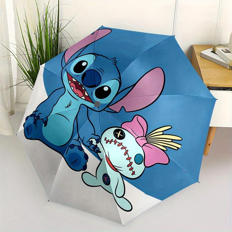 

Stitch,Alien Automatic Folding Umbrella - Simple 8-Rib Design, Bright Cartoon Pattern, Durable Iron Frame, Suitable For Travel, Outdoor, Bea