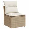 Sofa Set 8 Pcs Beige and Cream White Poly Rattan and Steel