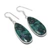 Natuurlijke Chrysocolla Edelsteen 925 Sterling Zilver Sieraden Oorbellen 1.97" AEE-11079
