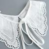 Women White Embroidery Fake Collar Shawl Wraps Girls Summer Dress Shirt Hollow Out Floral Necklace Scarf False Collar
