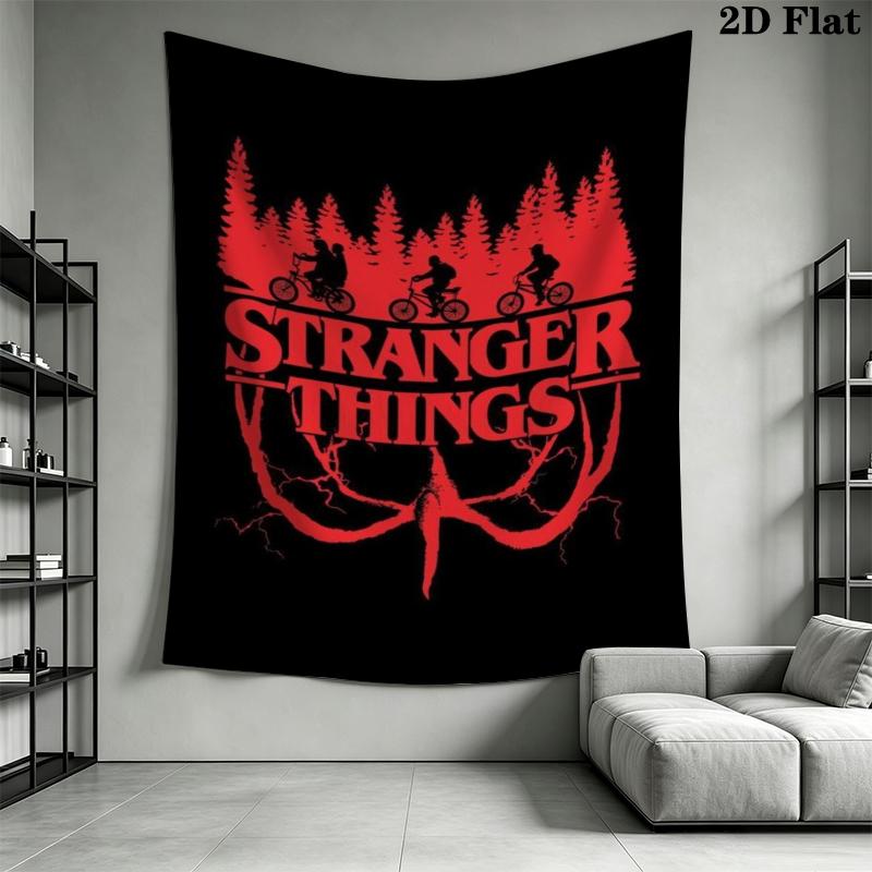 Stranger Things Wall Tapestry Aesthetic Wall Hanging Printed Fabric Blanket Decorative Tapestries for Bedroom Living Room Home Decor