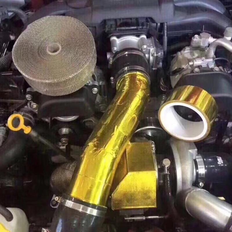 Nastro Foil Barriera Termica Adesivo Riflettente il Calore Nastro Schermatura Termica Nastro Benda ad Alta Temperatura per Tubo e Auto