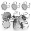 2pcs Thickened Stainless Steel Adjustable Ring Settings Blank Base Fit Round Cabochons Ring Bezels Ring Base For Jewelry Making