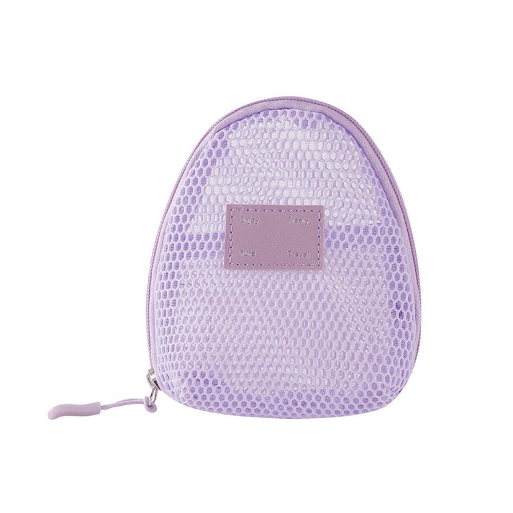 Casual Nylon Cosmetic Bag With Zipper Hand-held Mesh Makeup Bags Multipurpose Mesh Storage Pouch Women