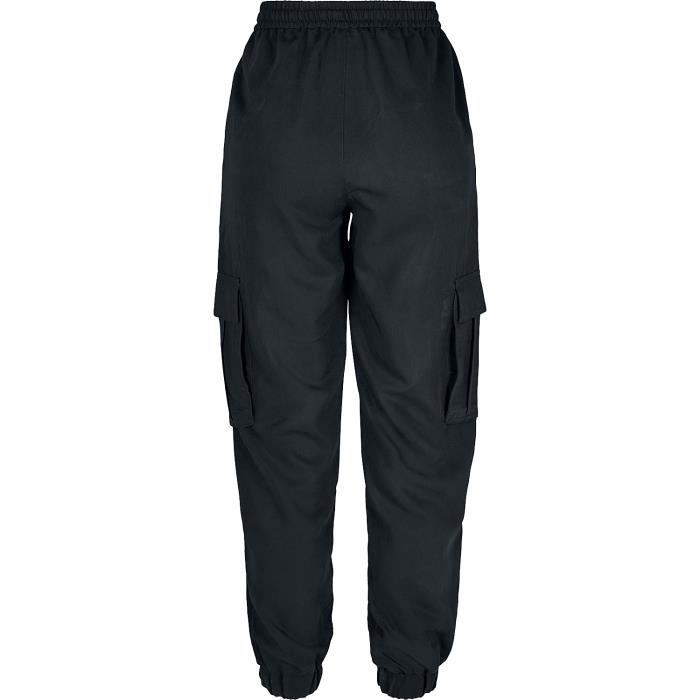 Pantalon Cargo - URBAN CLASSICS - Viscose Twill - Coupe Cargo - Taille Standard - Noir