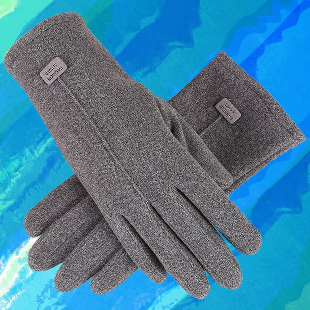 Warm Gloves for Women Rabbit Fleece Cute Bow Thickened Plush Windproof Riding Touch Screen Autumn and Winter Gloves