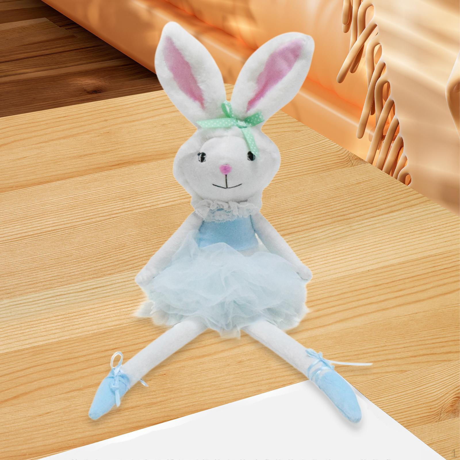 

Пасхальный кролик кукла, украшение в виде животного, милая плюшевая игрушка в виде кролика, мягкая статуэтка для праздничного стола синий