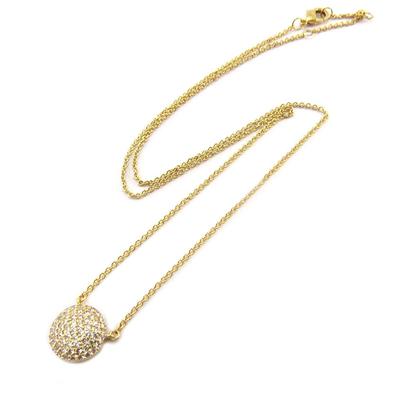 [P2320] - Gold Plated Necklace 'Sissi' White Gold