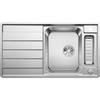 BLANCO Axis III 5 S-IF - Évier - Inox Lisse - 1 Cuve - Réversible - Vidage Auto - Sans Siph - Planche Verre Et Vide-sauce Inox