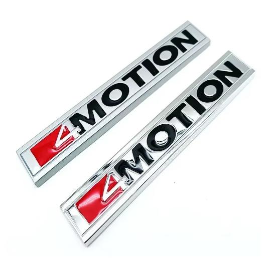 RUNTB1 3D Metal 4motion Logo Rear Trunk Car Badge Emblem Sticker Decals For VW 4 Motion Tiguan Passat B8 Polo Golf 6 7