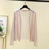Dámský lehký kardiganový šál s dlouhým rukávem na jaro/léto 2025 - Slim pletená klimatizační bunda