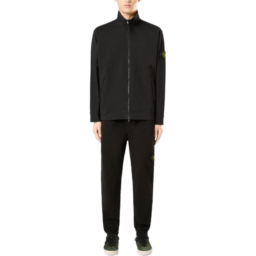STONE ISLAND Zip Collar Comfortable Long Sleeve Jacket Men Jackets Black 811562050-V0029