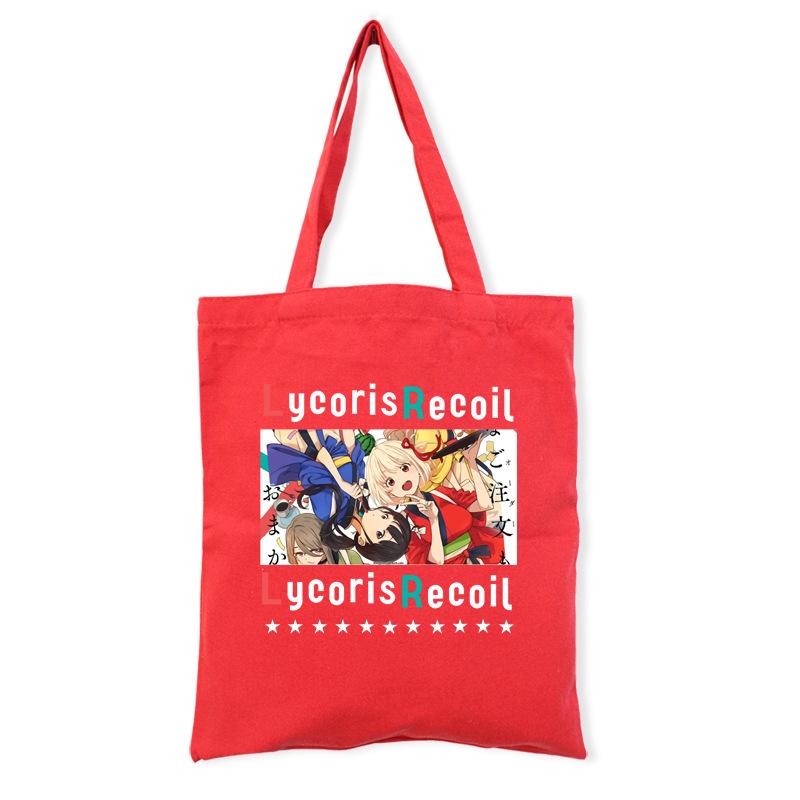 Сумка-шоппер из холста Lycoris Recoil no zipper