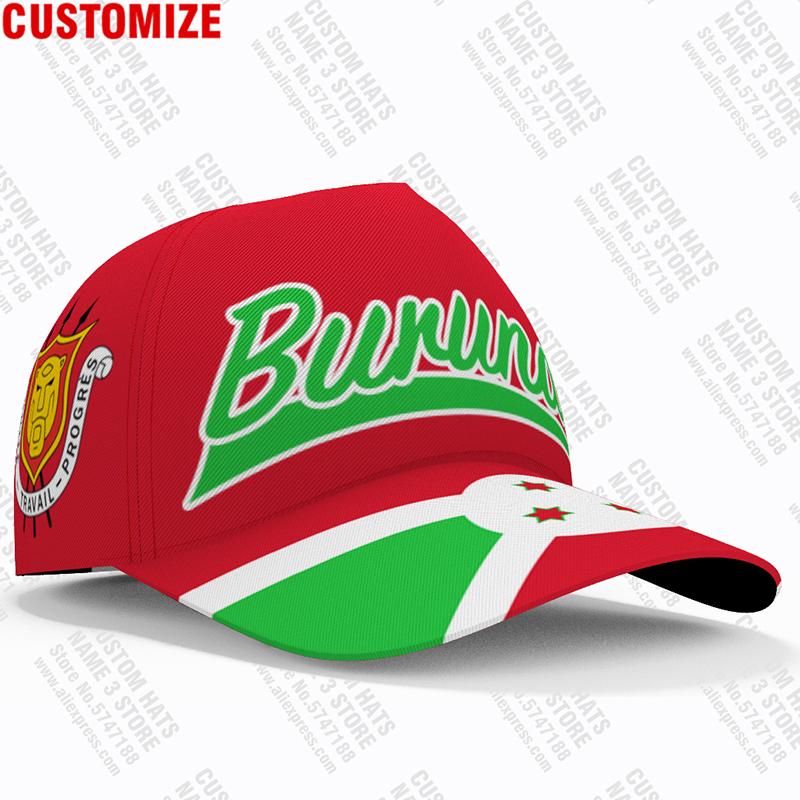 Burundi Male Youth Student Free Custom Name Number Logo Photo Bdi Flag Burundian French Nation Bi Country Diy Text Baseball Cap