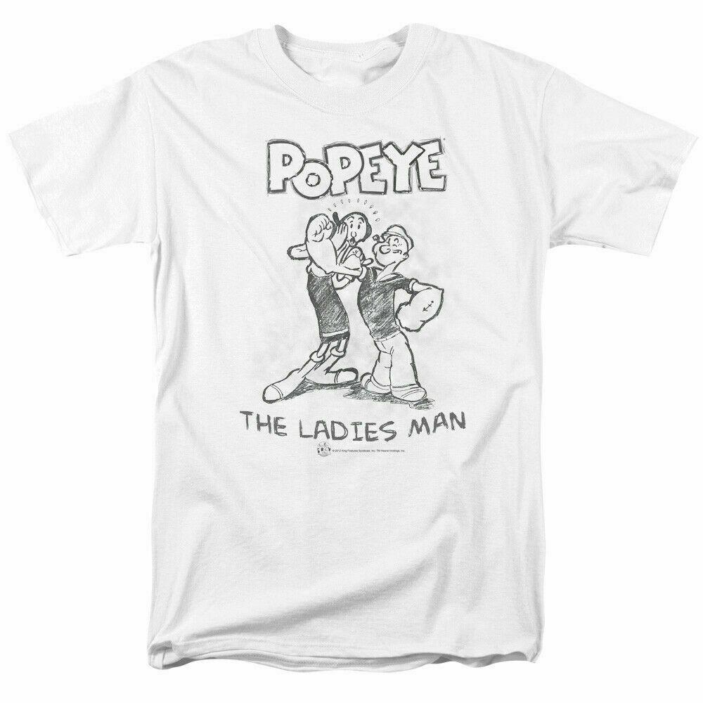 

26 Popeye The Ladies Man T Shirt Licensed Comic Cartoon Tee White Unisex T-Shirt XXXL