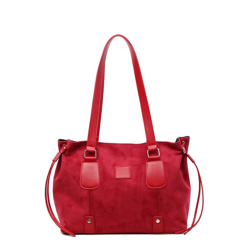 2025 Autumn & Winter Fashion New Faux Suede Square Shoulder Bags Hasp Large Capacity Commute Stylish Design Women's Tote Bags