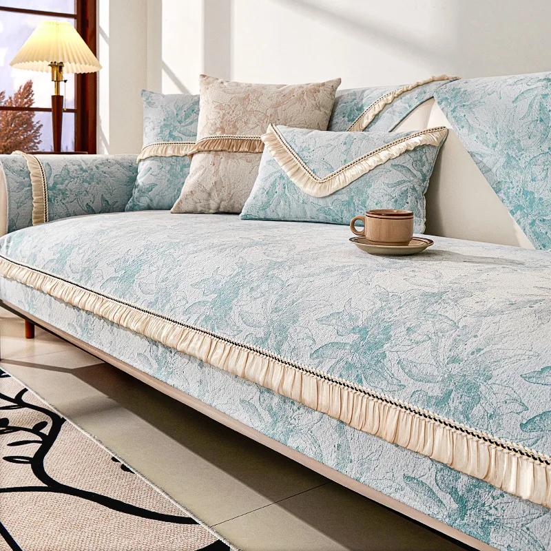 

Нескользящий жаккардовый кожаный чехол для дивана, подушка для дивана, универсальная подушка для сиденья на все времена года, легкое роскошное современное полотенце для спинки 70x70cm 1pcs