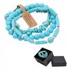Set von 3 x Herrenarmband 5-8 mm Naturstein Türkis