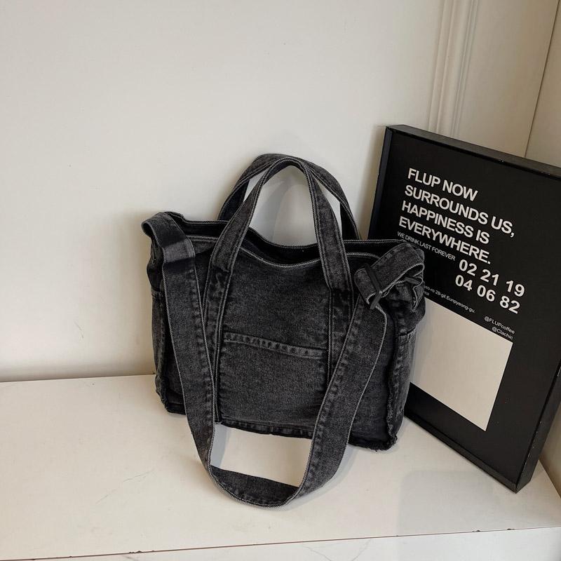 Denim Tote Bag Women Shoulder Bag Crossbody Bag