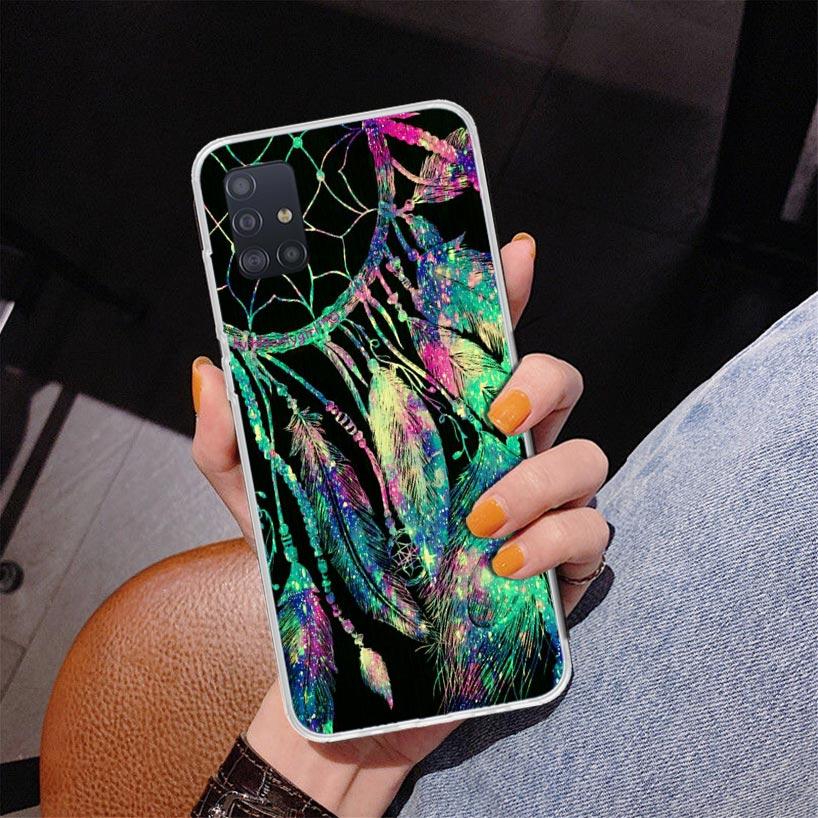 Retro Feather Dreamcatcher Phnoe Case for Samsung Galaxy A12 A22 A32 A42 A52 A51 A50S A20S A10S A41 A31 A21S A40 A30S A20E A71 A