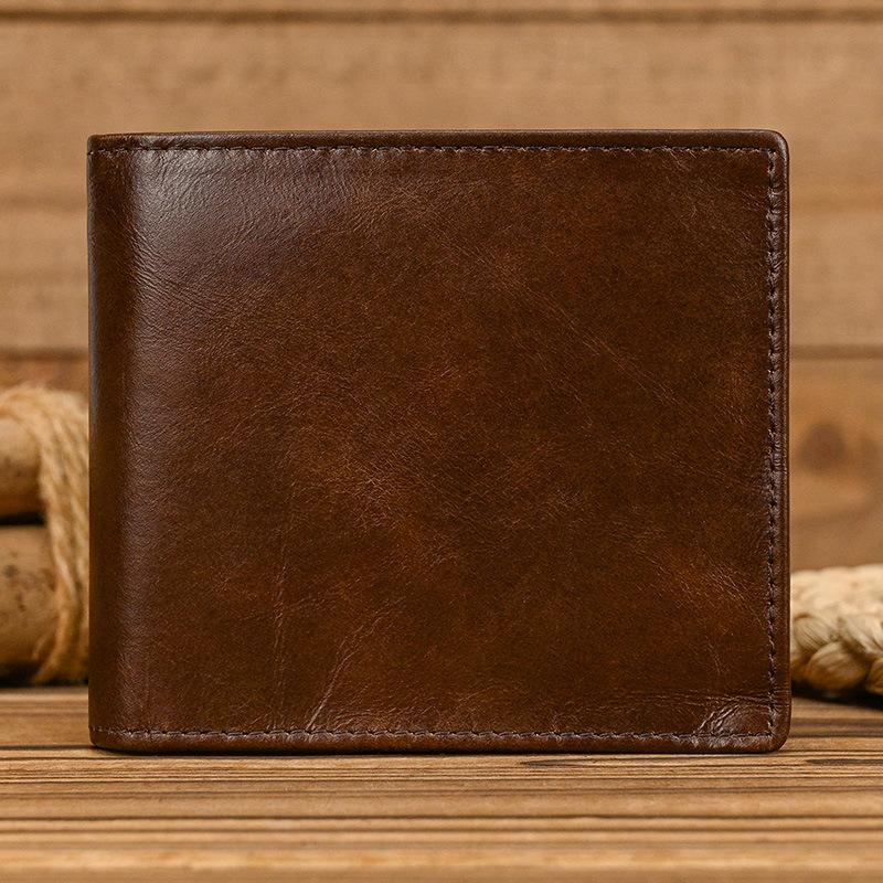 Rfid Leather Short Wallet For Both Men And Women, Anti-Theft Brush, First Layer Cow Wallet 20% Off, Multi-Card Wallet With Change Bag