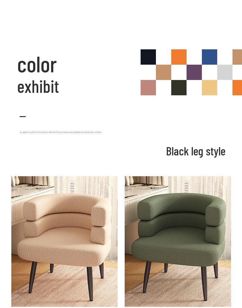 Nordic Minimalist Lambswool Single Sofa Chair with Solid Wood Frame