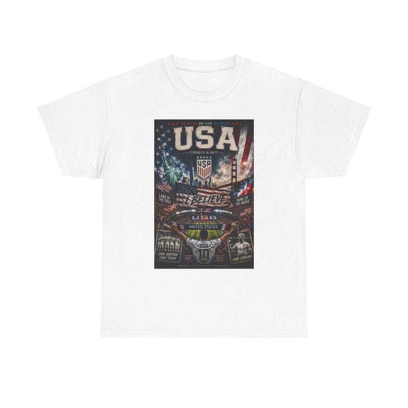 USA Soccer Fan T-Shirt, American Football Supporter Tee, USMNT Graphic Shirt, Patriotic Soccer Fan Gift S