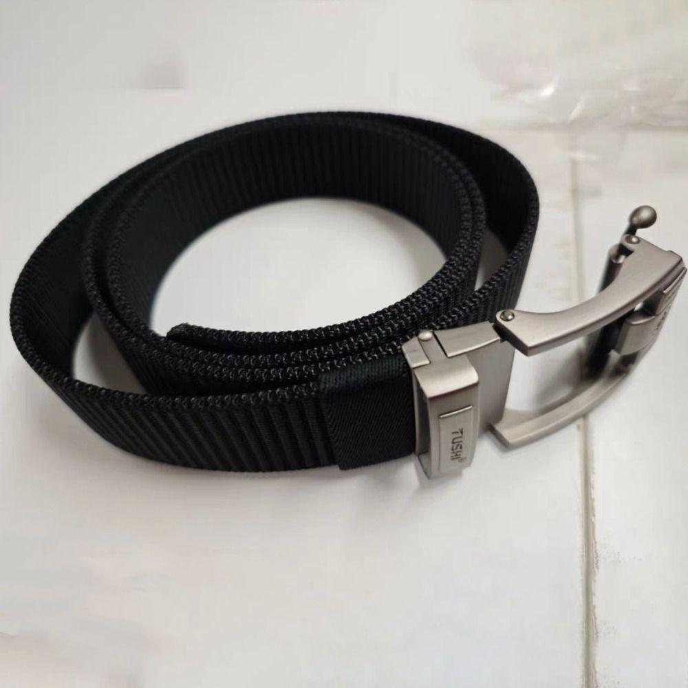 Versatile Men Nylon Zinc Zinc Alloy Belt Retro Letter Casual Belts Fashion Pin Buckle Belt  Jeans Matching