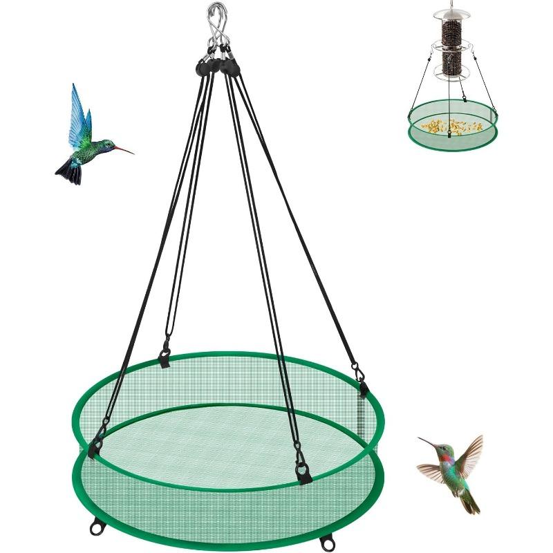 

Seed Catcher for Bird Feeders, Bird Feeder Seed Catcher Tray,Hanging Hoop Birds Seed Catcher Tray for Hummingbird Feeders зелёный