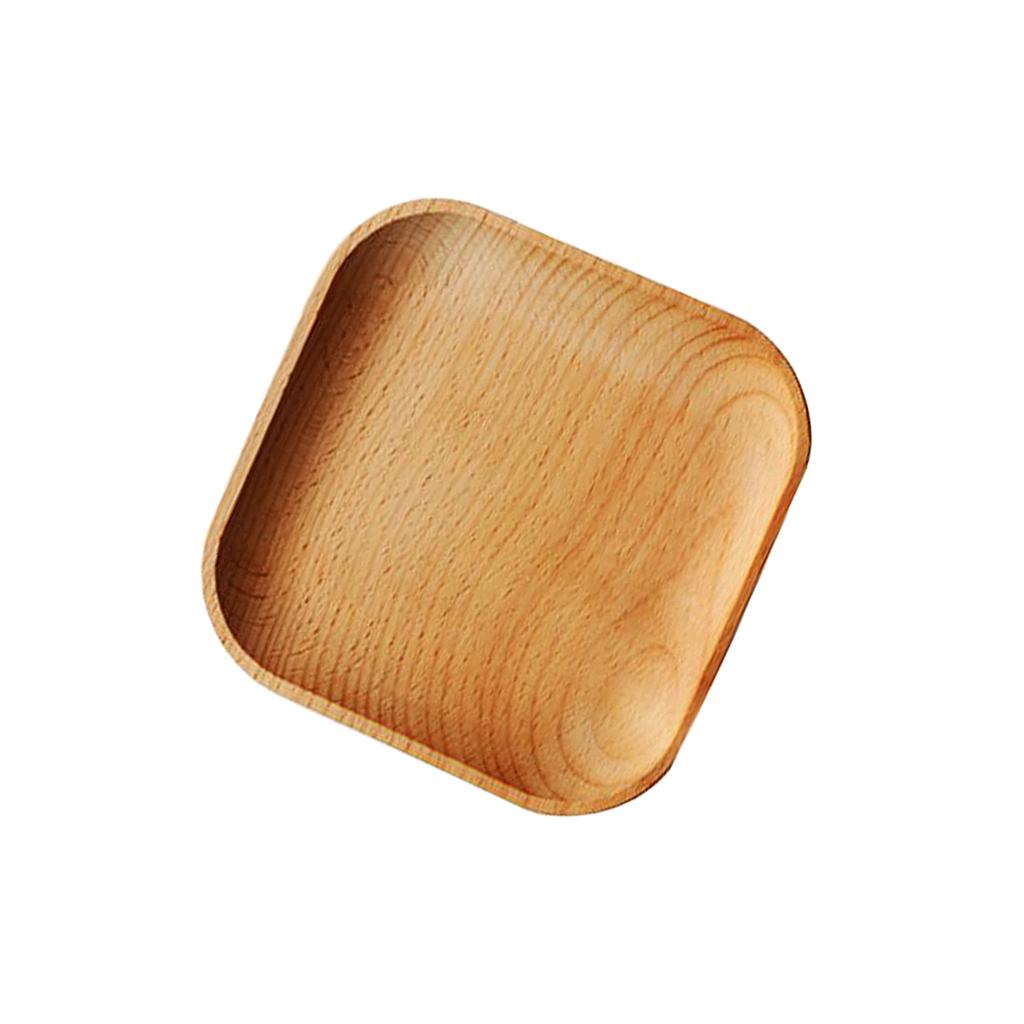 Wood Serving Tray Food Server Dish Platter Wooden Dessert Plate, Perfect for your guests