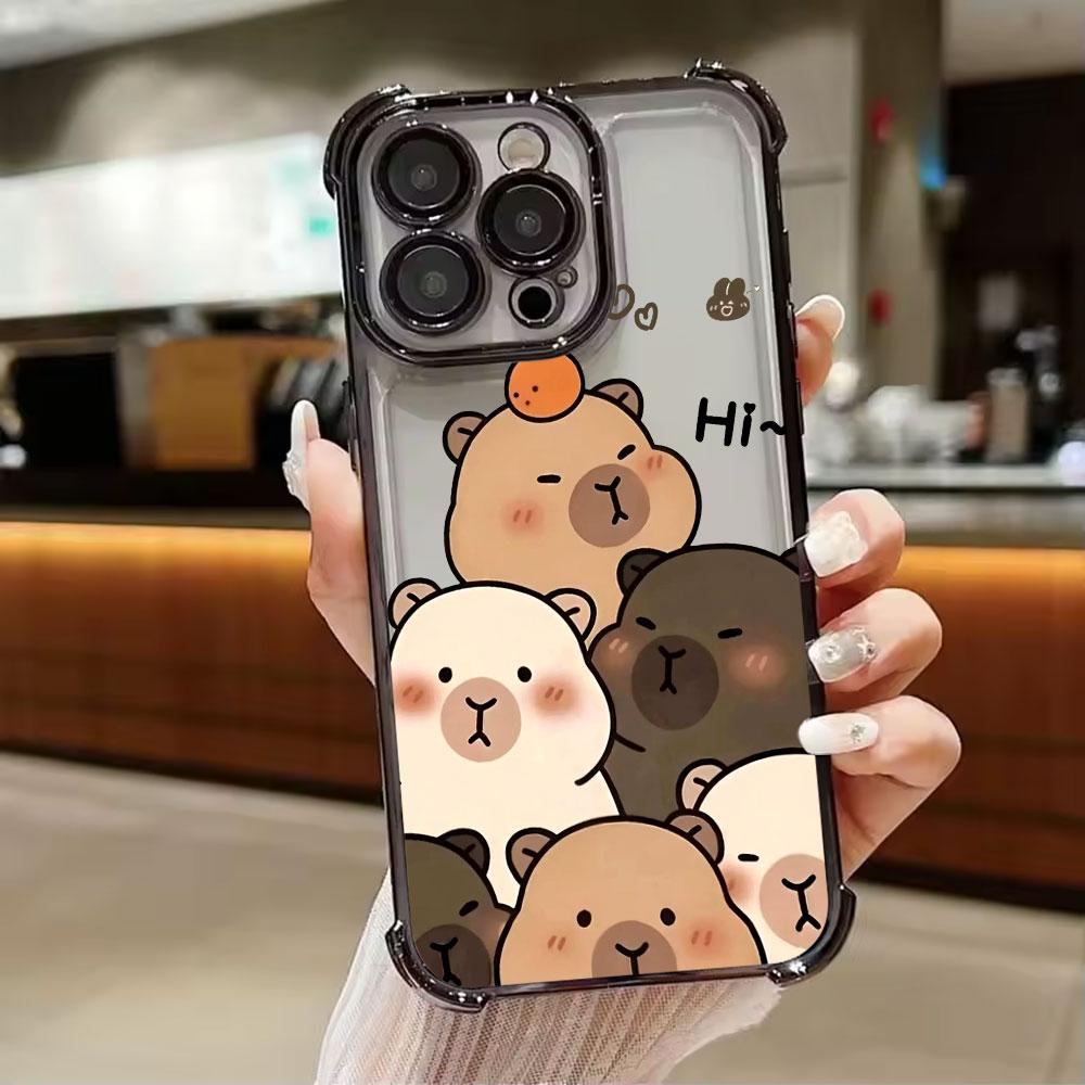 Capybara Cartoon Animal Phone Case For Xiaomi 15T 14T 13 Pro 15 F8 Ultra Poco X7 F7 Pro 5G X3 X5 X6 F5 M7 Shockproof Clear Cover