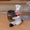 Charming Chef-Themed Toothpick Holder with Wooden Bucket - Resin No Power Needed Perfect for Home Party Decor