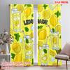 2pcs 2D Flat Printing Drapes Summer Lemonade Drink Polyester Without Electricity Festive Holiday Use for Outdoor Holiday