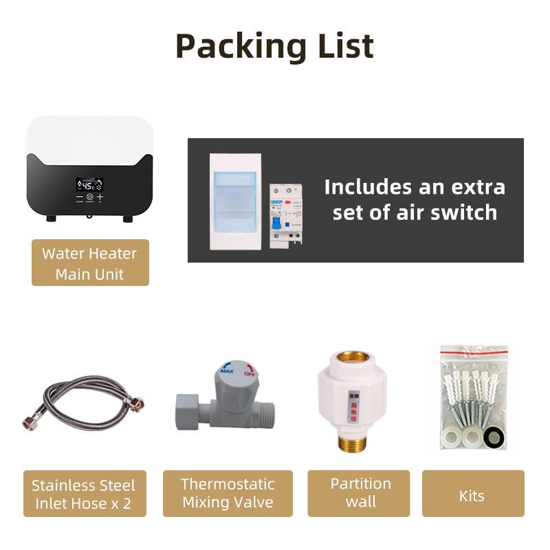 Smart 5500W 220V Instant Electric Water Heater for Under-Counter Kitchen Use