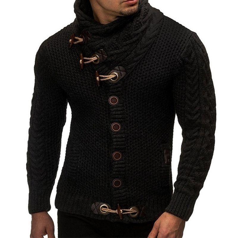 Cardigan de iarnă pentru bărbați Jachete din lână Cardigan gros Paltoane Haine de marcă pentru bărbați Pulover tricotat Palton cu nasturi Pulover bărbătesc