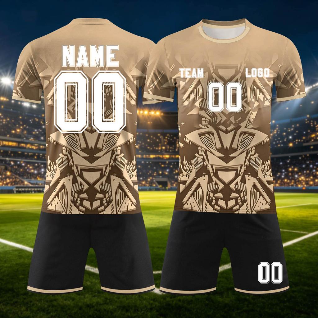 Custom DIY Two Piece Jersey Set with Short Sleeve Shirt and Shorts for Team Sports Personalizable Number Design