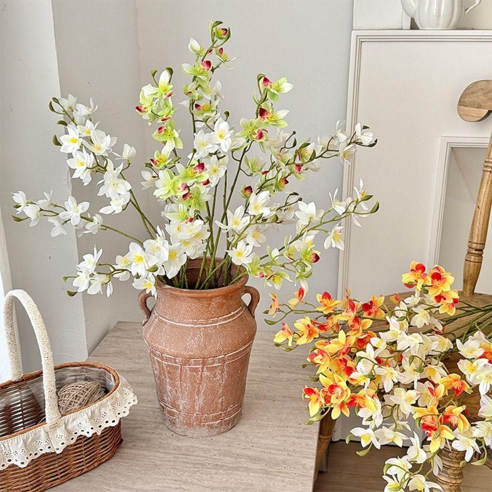 75CM Magnolien Künstliche Blumen Mehrfarbig Langer Ast Blumen Elegante Gefälschte Orchideen Heimdekoration