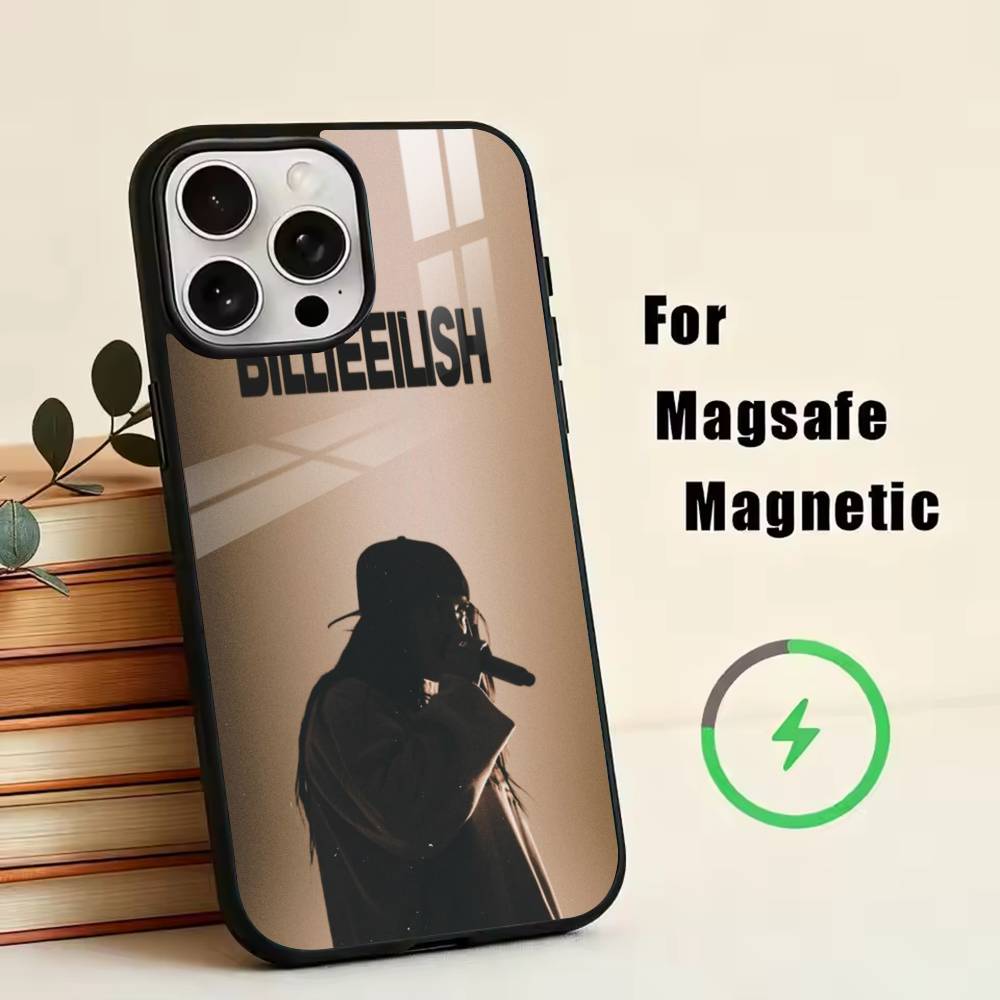 

B-Billie Eilish Phone Case For iPhone17,16,15,14,13,12,11 Plus,Pro Magnetic with Magsafe Wireless Charging iPhone14Plus