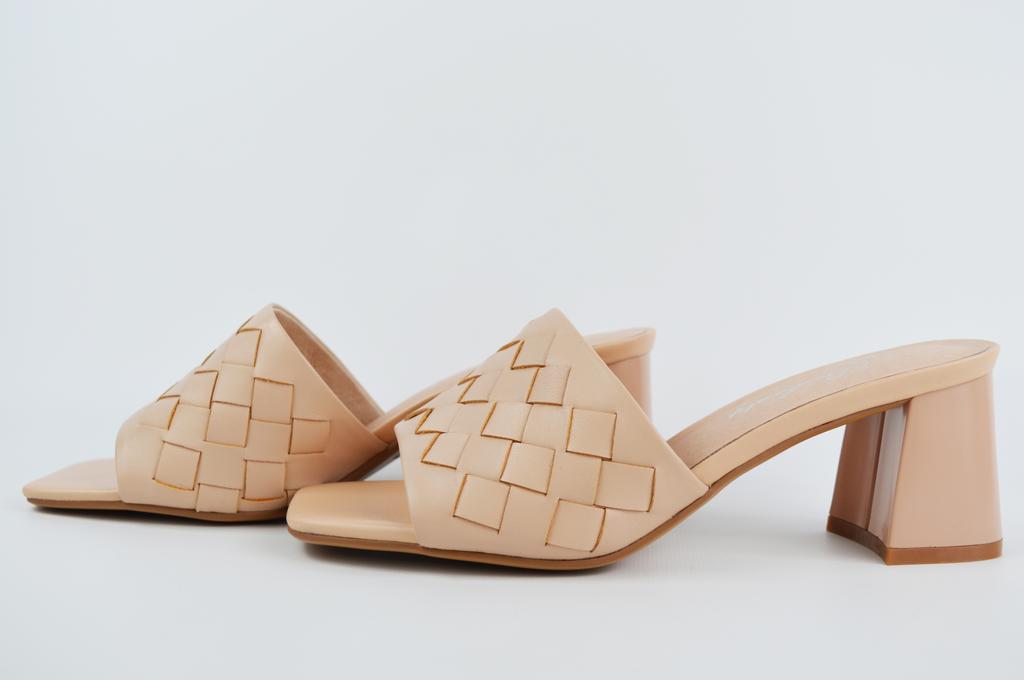 Slides with Heels Berkonty 5506 35 Peach Skin