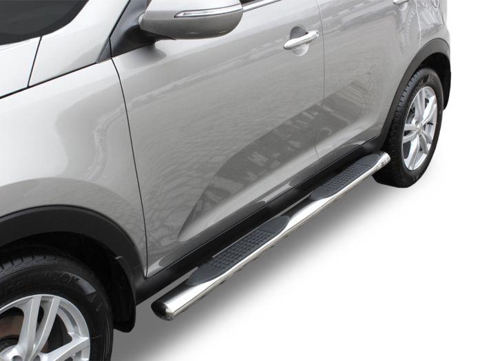 Marche-pieds latéraux - JJ-AUTOMOTIVE - Kia Sportage 2010-2015 - 2 pièces - Noir - Avec fixations