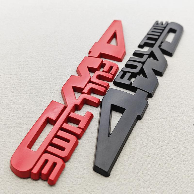 1PC 3D Metal Car Logo 4WD FULL TIME Sticker Fender Side Both  Rear Trunk Badge Emblem Decal For Toyota JEEP Ford Subaru Nissan