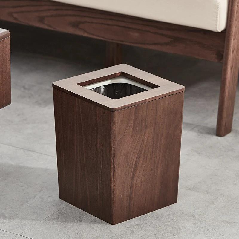 Nordic Wooden Waste Bins Bedroom Waste Bins Kitchen Cabinet and Storage Trash Can Large Waste Basket Trash Can Residue Processor