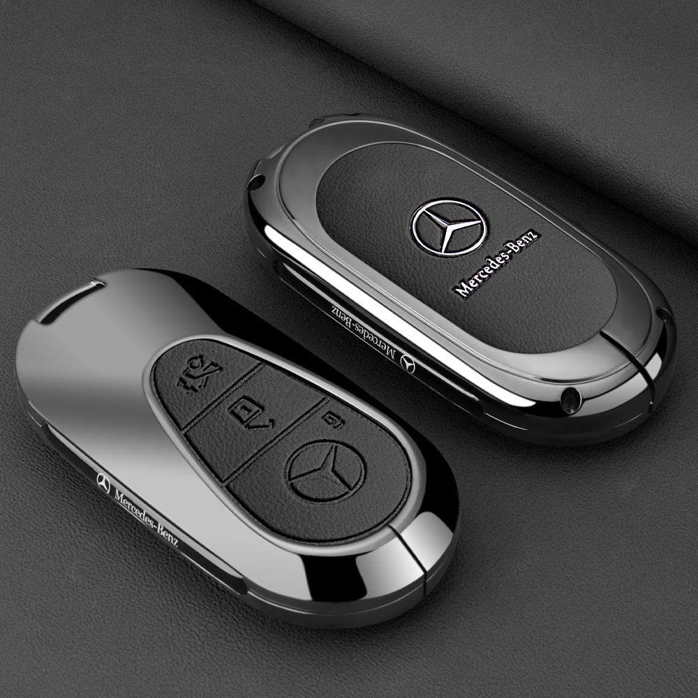 ZJH5   Leather Smart Remote Key Protector Car Key Case Cover For Mercedes Benz A C E S GLC GLE GLB W204 W205 W206 W212 W213 W221 W223