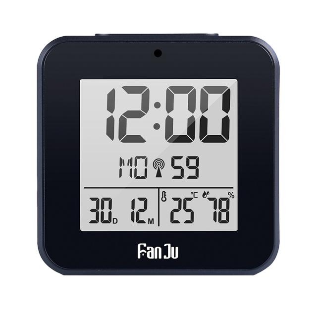 Digital Alarm Clock LED Dual Alarm  Temperature Humidity Meter DCF Function Backlight Table Desk Clocks
