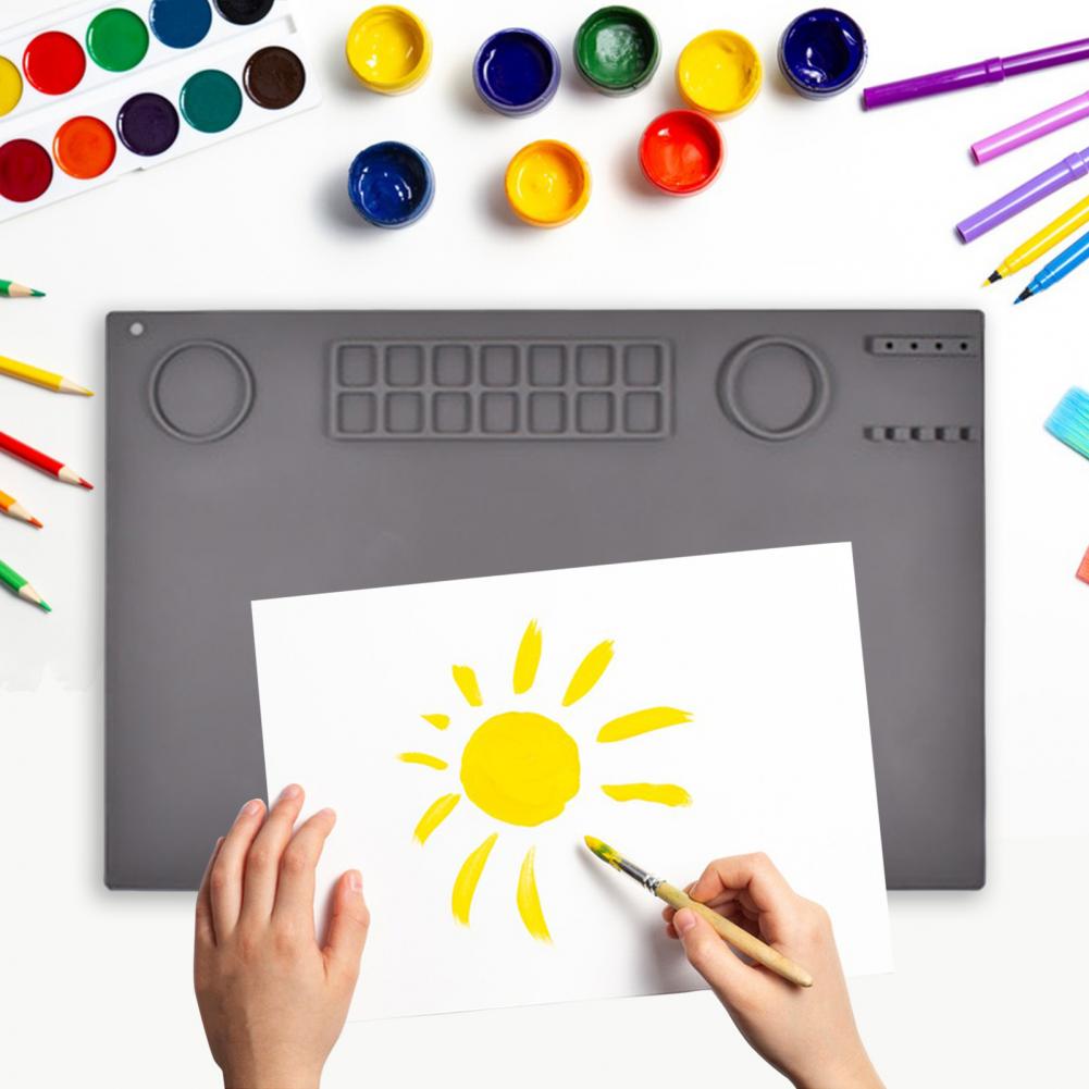 Silicone 1 Set Reusable Rectangle Shape Drawing Board Clear Scale Painting Pad Waterproof   School Accessory
