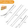 4pcs Extendable Fork and Spoon Set, Stainless Steel Telescopic Extension Dinner Fork, Retractable BBQ Fruit Dessert Fork for Cooking, Outdoor,