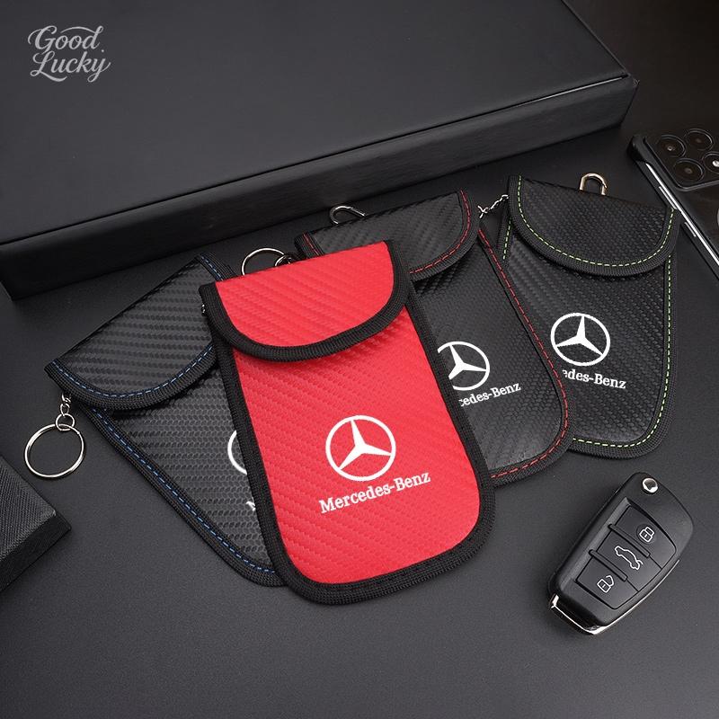 ZHM3 Car Key Case Signal Blocker Bag RFID Shielding Pocket For Mercedes Benz Class A Class C200L GLC GLK CLA Mouldings HSQMM-BENZ