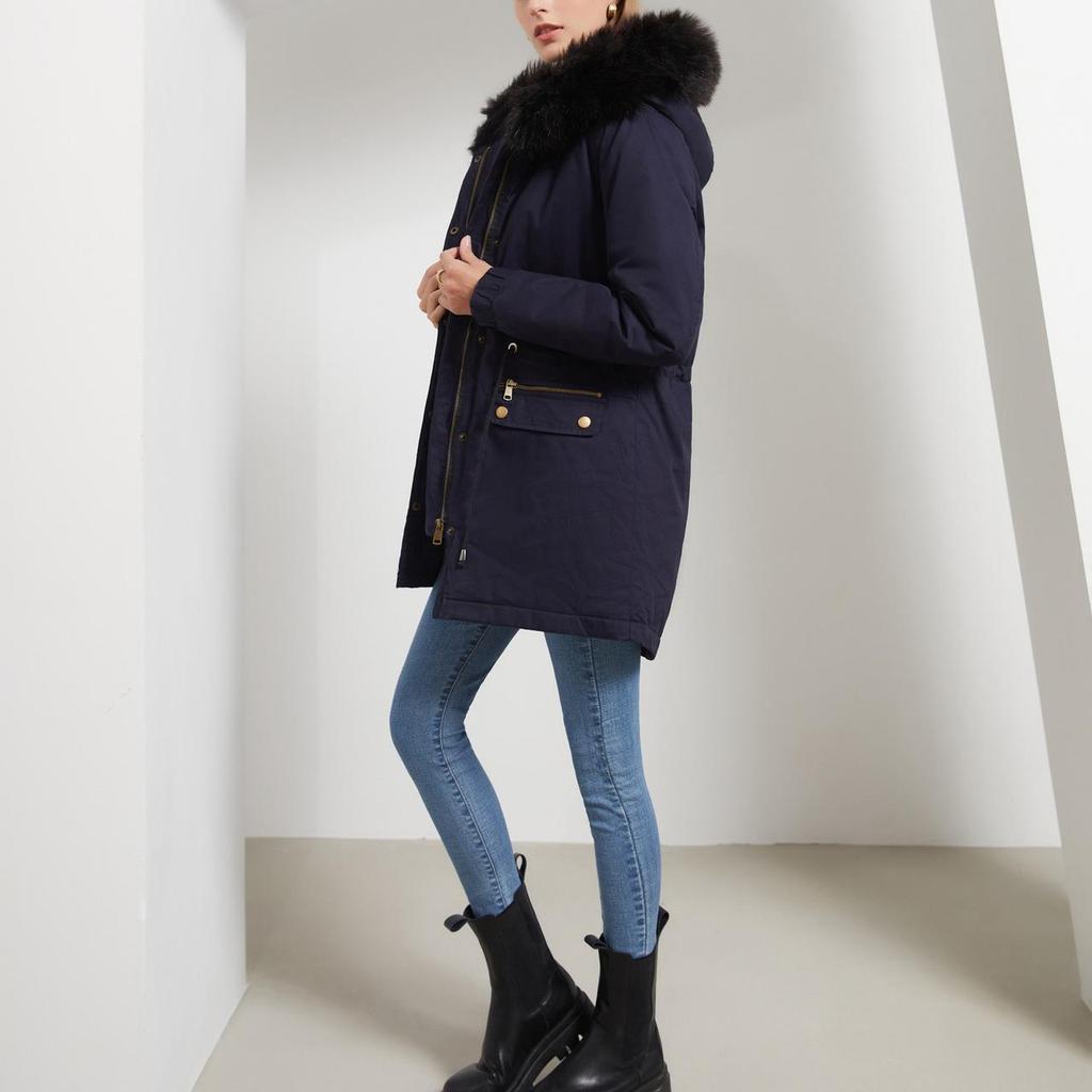 Women's Winter Parka Coat Thickened Fleece Lined Padded Warm Hooded Long Military Puffer Jacket Faux Fur Overcoat Casual Fashion Outdoor Outerwear New